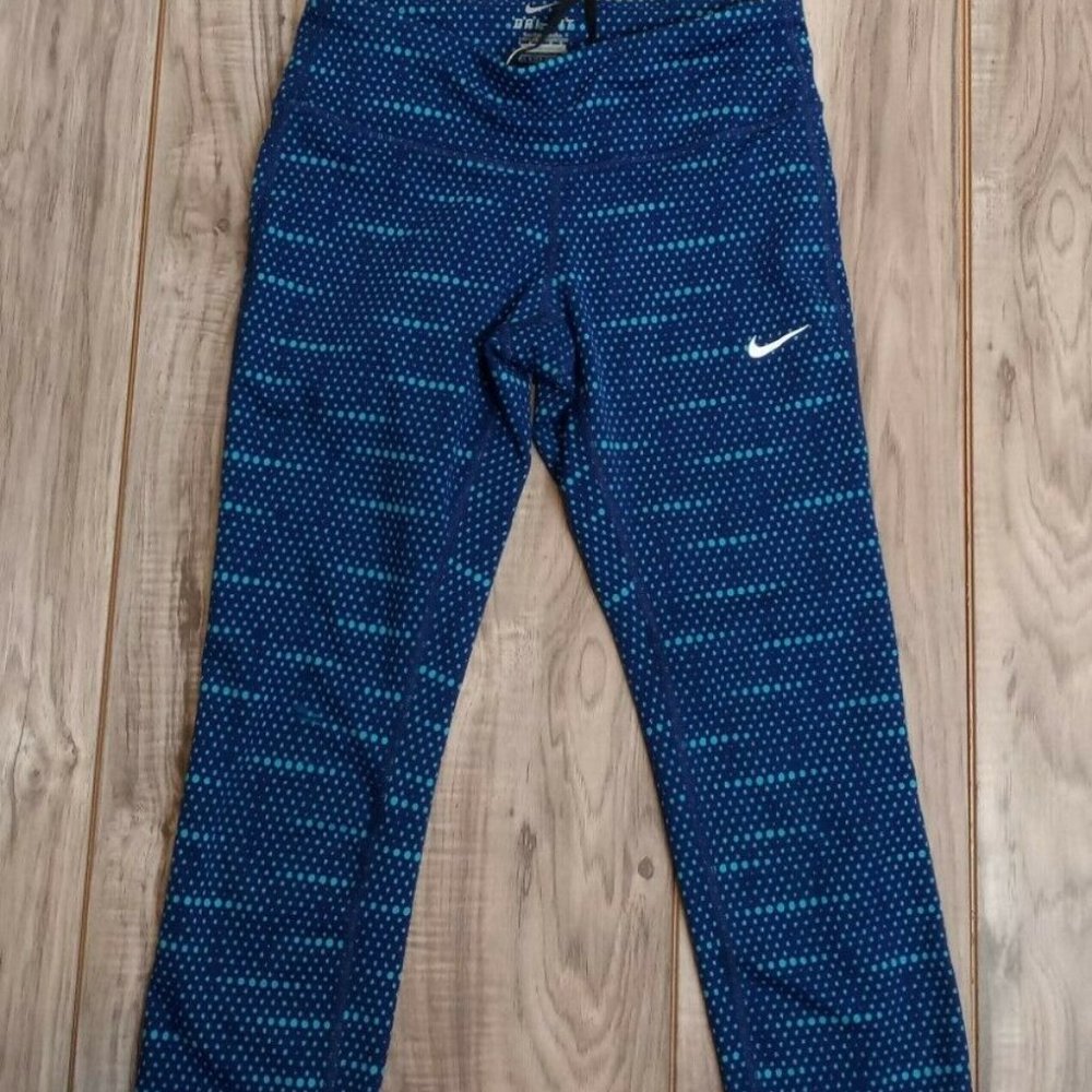 Womens Nike Running Dri-Fit Capri Crop Leggings Bl